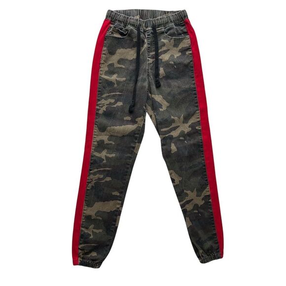 American Bazi Women's Camo Jogger Pants w/ Red Side Stripe Size S Standard - Picture 1 of 11